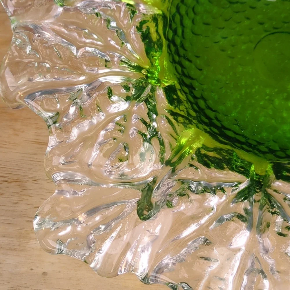 Humppila Finnish Glass Platter Signed, Designer Pertti Santalahti Vintage 1970s - Picture 4 of 12